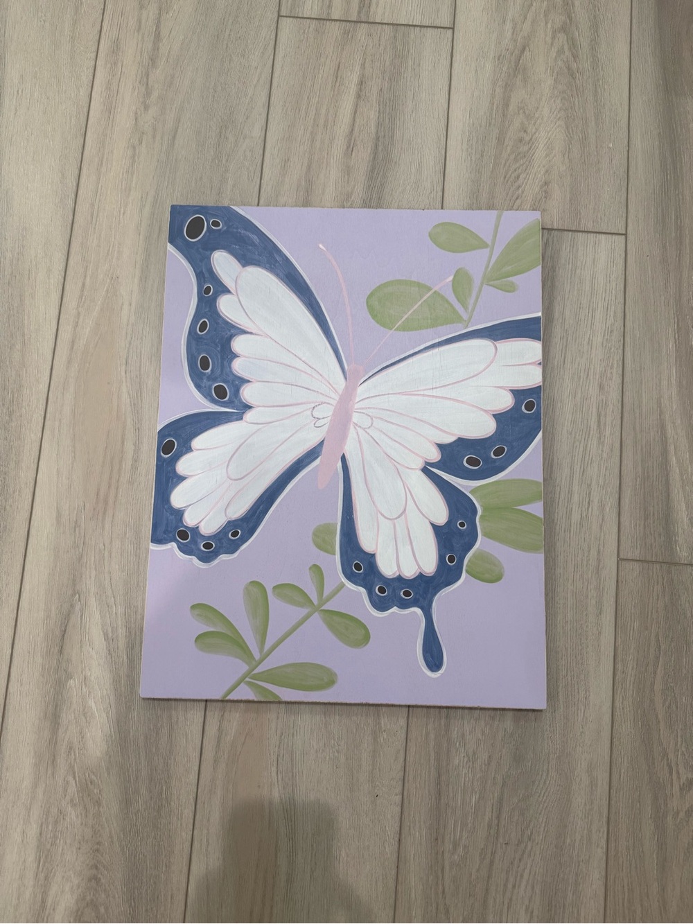 Pottery Barn Kids Lavender and Navy Butterfly Wall Art